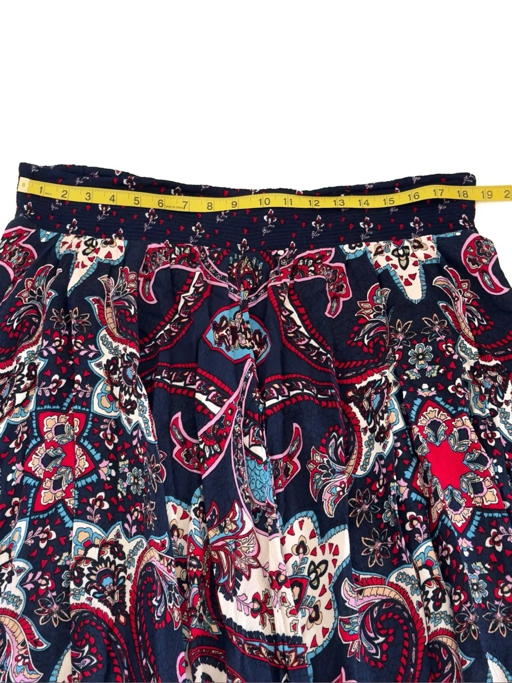 Bila Boho Artsy Maxi Skirt XXL Indie Festival Hippie Colorful Asymmetric Paisley